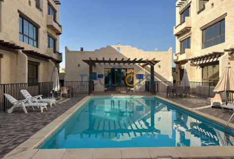 Rustic charm, cozy 1BR with balcony in a Compound