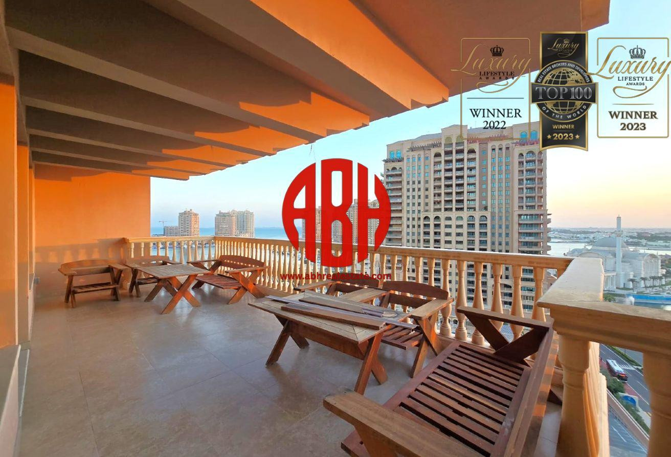 HUGE LUXURY FURNISHED 3BDR + MAID | HUGE BALCONIES - Apartment in East Porto Drive