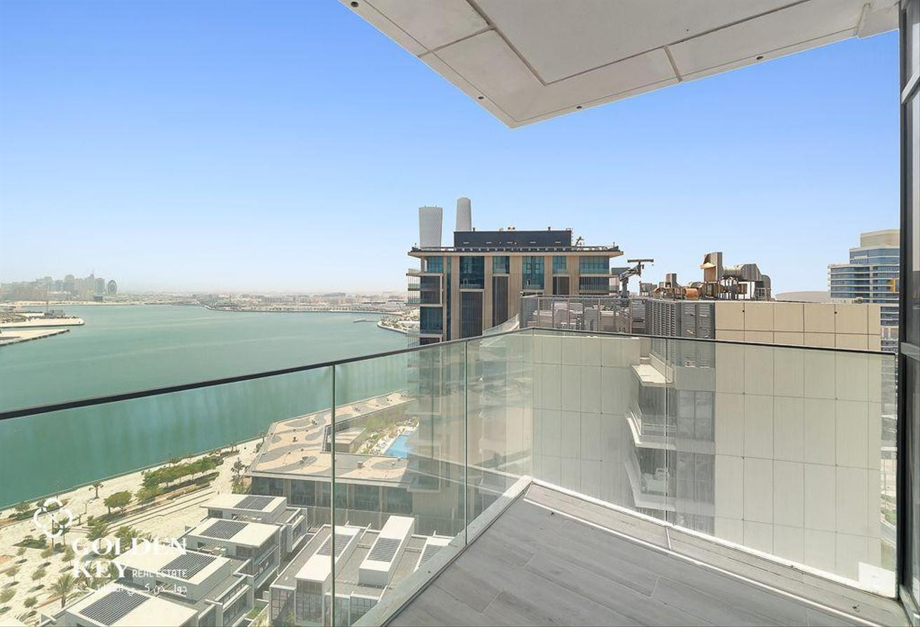 Sea View | 2BR+ Balcony | Semi-Furnished | Lusail - Apartment in Seef Lusail