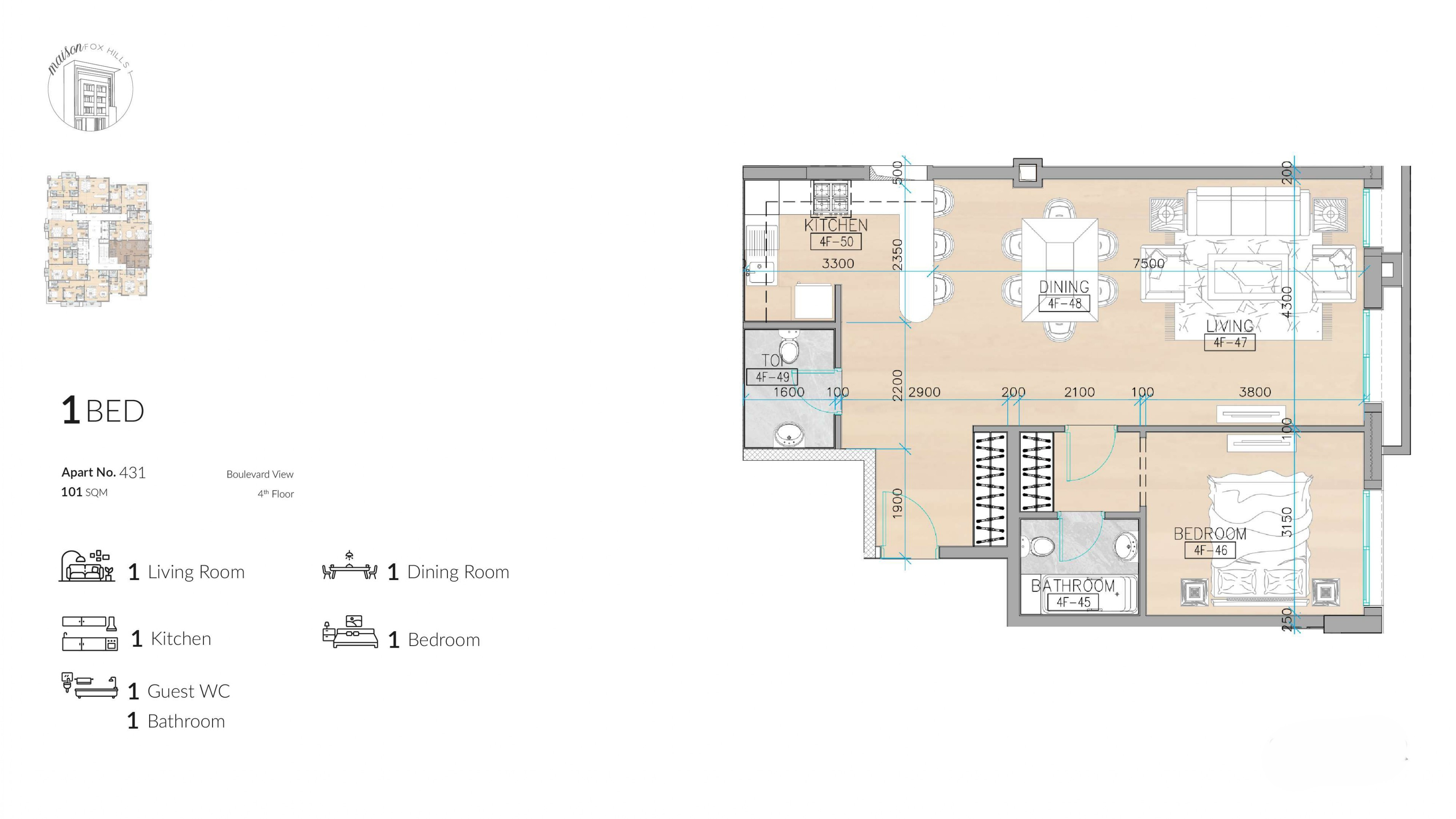 Luxury Apartment for Sale in Lusail -1bhk - Apartment in Fox Hills