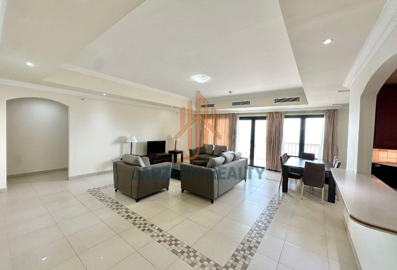 Sea View | 2BR | Semi-Furnished | Balcony