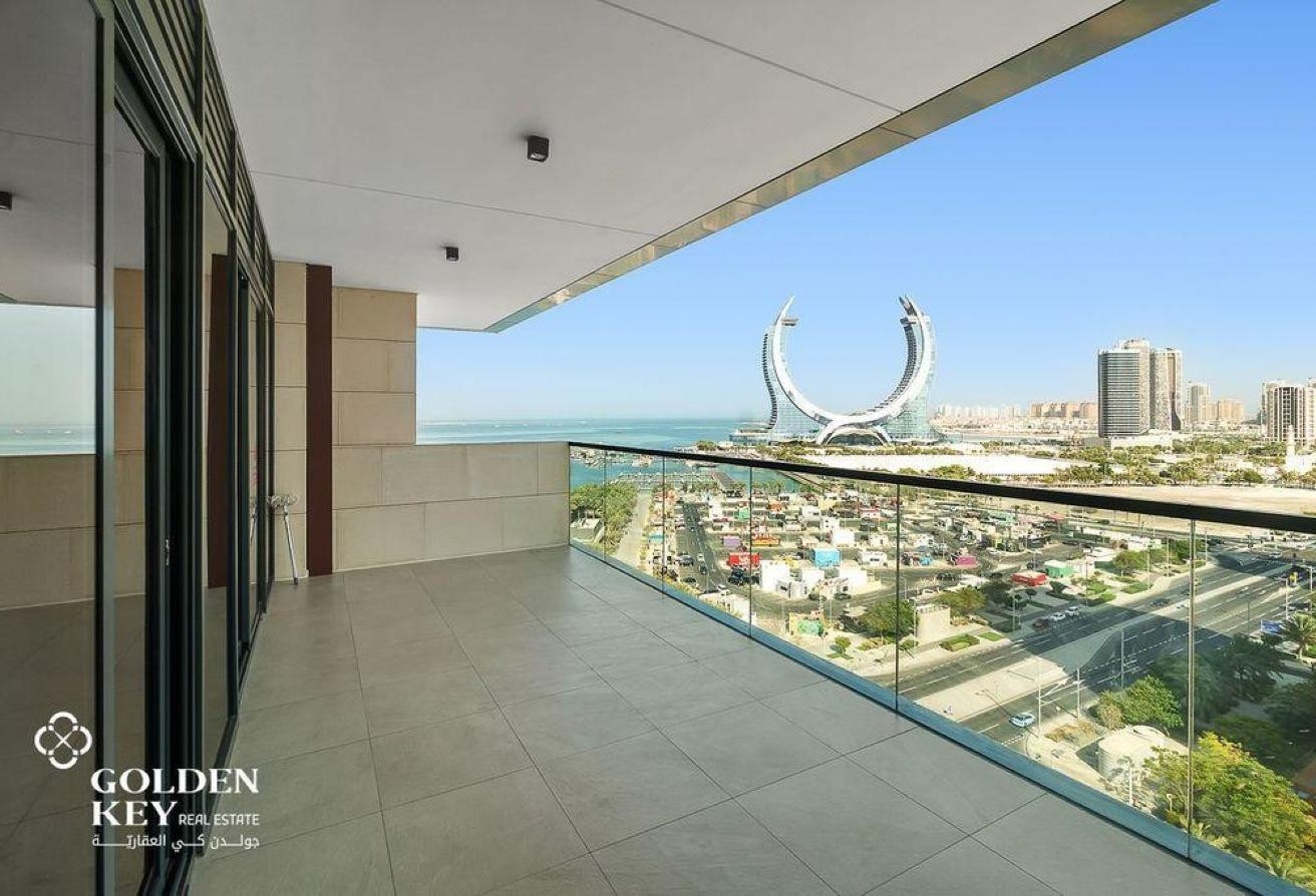 Stylish 1BR with Balcony| Lusail Marina| Sea View - Apartment in Marina 9 Residences